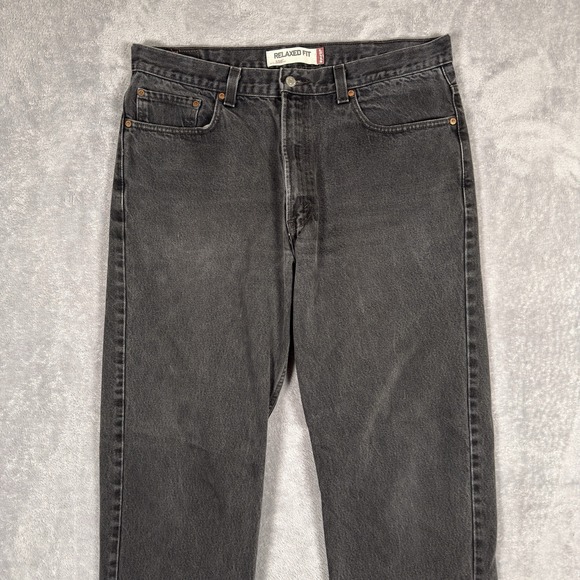 Levis 550 Jeans Men 38x34 Relaxed Fit Straight Leg Dark Wash Black Denim Skater - Picture 2 of 14